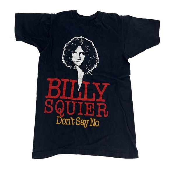 Vintage Billy Squier Shirt Womens Small Black 1981 80s Don’t Say No Tour Band - Picture 1 of 9